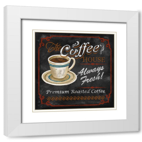 The Coffee House White Modern Wood Framed Art Print with Double Matting by Knutsen, Conrad