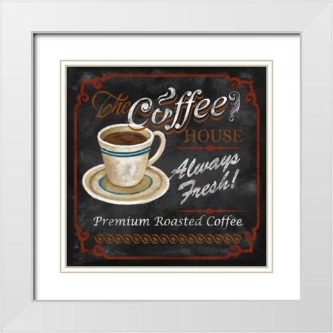 The Coffee House White Modern Wood Framed Art Print with Double Matting by Knutsen, Conrad