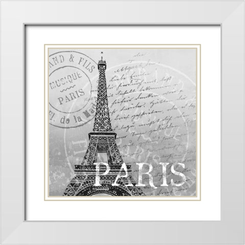 Paris White Modern Wood Framed Art Print with Double Matting by Knutsen, Conrad