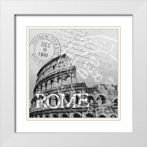 Rome White Modern Wood Framed Art Print with Double Matting by Knutsen, Conrad