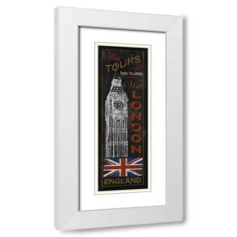 London Tours White Modern Wood Framed Art Print with Double Matting by Knutsen, Conrad