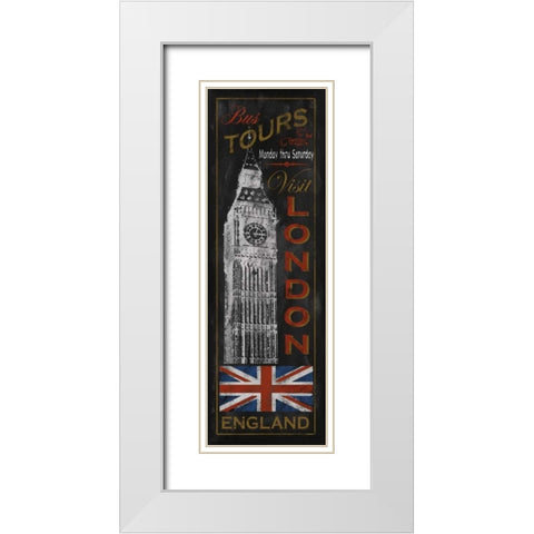 London Tours White Modern Wood Framed Art Print with Double Matting by Knutsen, Conrad
