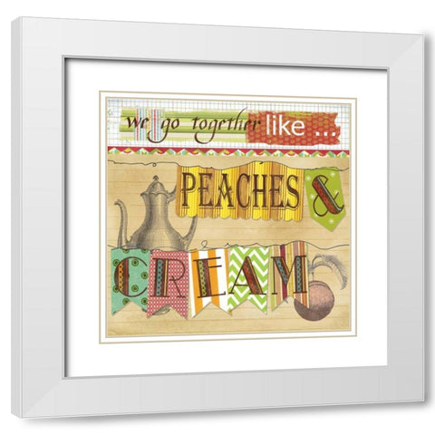 Peaches And Cream White Modern Wood Framed Art Print with Double Matting by Robinson, Carol