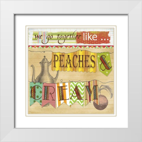 Peaches And Cream White Modern Wood Framed Art Print with Double Matting by Robinson, Carol