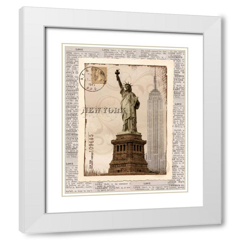 New York Memories White Modern Wood Framed Art Print with Double Matting by Craven, Katrina