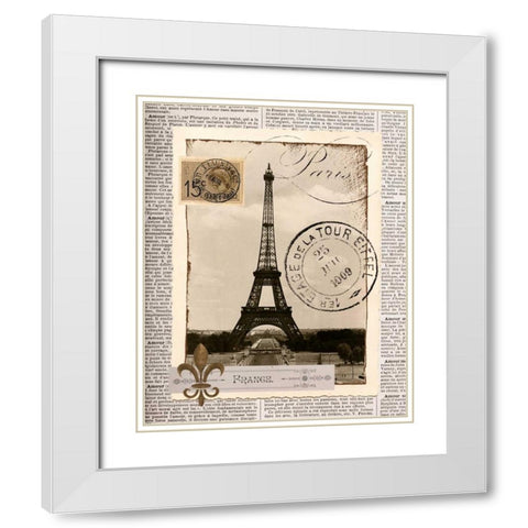 Paris Memories White Modern Wood Framed Art Print with Double Matting by Craven, Katrina