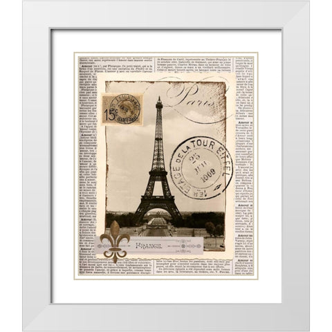 Paris Memories White Modern Wood Framed Art Print with Double Matting by Craven, Katrina
