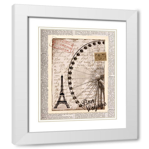 Bon Voyage White Modern Wood Framed Art Print with Double Matting by Craven, Katrina