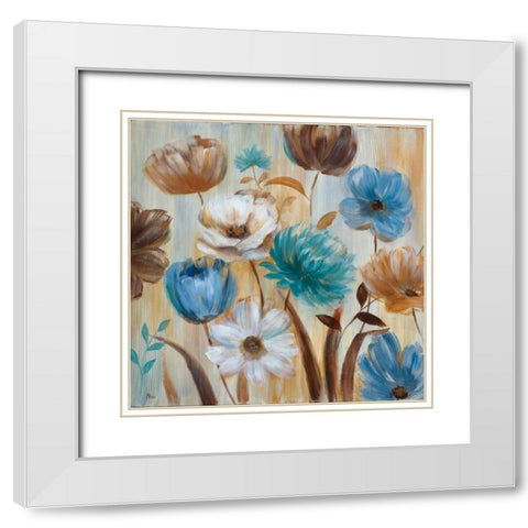 Fionas Garden II White Modern Wood Framed Art Print with Double Matting by Nan