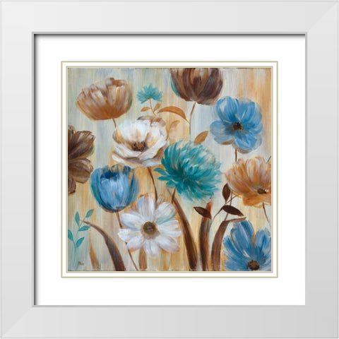 Fionas Garden II White Modern Wood Framed Art Print with Double Matting by Nan