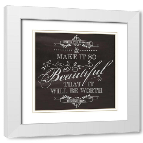 Beautiful White Modern Wood Framed Art Print with Double Matting by Havoc Gifts