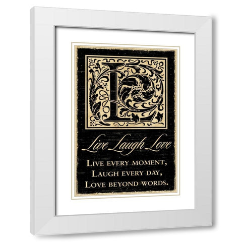 Live Laugh Love White Modern Wood Framed Art Print with Double Matting by Havoc Gifts