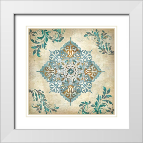 Arabesque I White Modern Wood Framed Art Print with Double Matting by Knutsen, Conrad