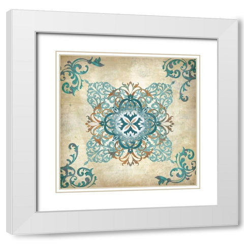Arabesque IV White Modern Wood Framed Art Print with Double Matting by Knutsen, Conrad