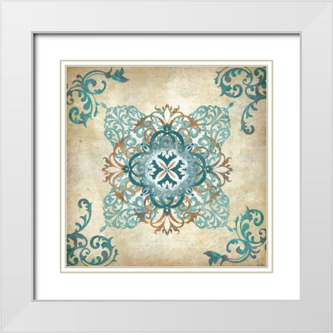 Arabesque IV White Modern Wood Framed Art Print with Double Matting by Knutsen, Conrad