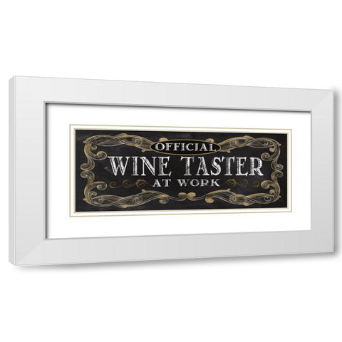 Wine Taster White Modern Wood Framed Art Print with Double Matting by Knutsen, Conrad