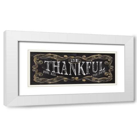 Be Thankful White Modern Wood Framed Art Print with Double Matting by Knutsen, Conrad