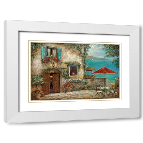 Ombrello Rosso White Modern Wood Framed Art Print with Double Matting by Manning, Ruane