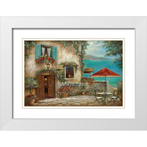 Ombrello Rosso White Modern Wood Framed Art Print with Double Matting by Manning, Ruane