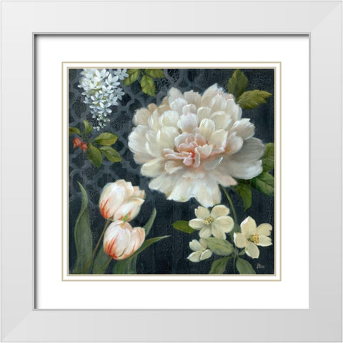 Midnight Garden II White Modern Wood Framed Art Print with Double Matting by Nan