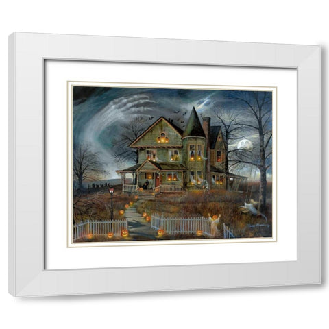 Haunted House White Modern Wood Framed Art Print with Double Matting by Manning, Ruane