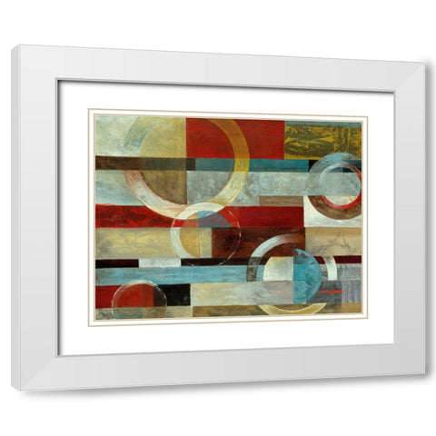 Earths Collide White Modern Wood Framed Art Print with Double Matting by Tava Studios