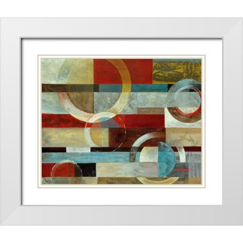 Earths Collide White Modern Wood Framed Art Print with Double Matting by Tava Studios