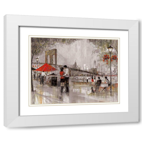 New York Romance White Modern Wood Framed Art Print with Double Matting by Manning, Ruane