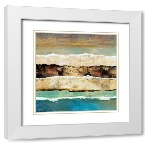 On Edge Revisited I White Modern Wood Framed Art Print with Double Matting by Olson, Norm