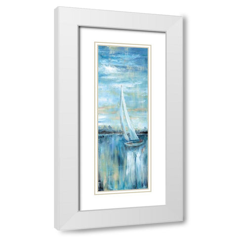 Evening Bay III White Modern Wood Framed Art Print with Double Matting by Nan