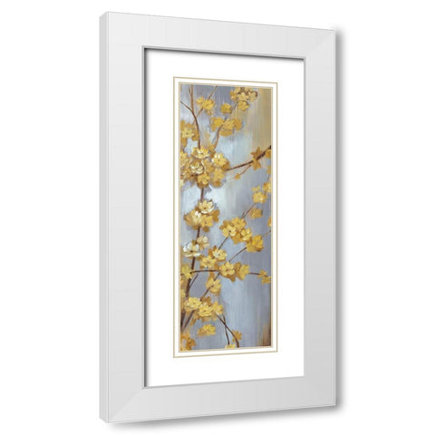 Forsythia Garden I White Modern Wood Framed Art Print with Double Matting by Nan