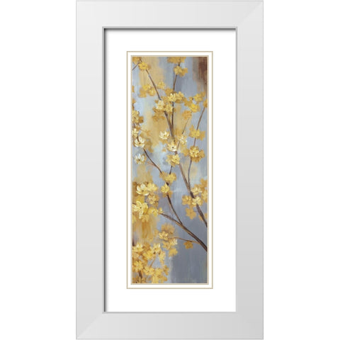 Forsythia Garden II White Modern Wood Framed Art Print with Double Matting by Nan