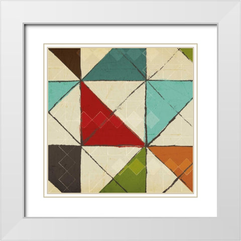 Kaleidoscope II White Modern Wood Framed Art Print with Double Matting by Craven, Katrina
