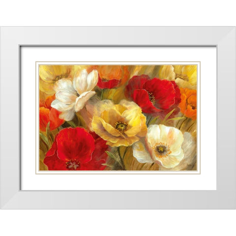 Jardin d Or White Modern Wood Framed Art Print with Double Matting by Nan