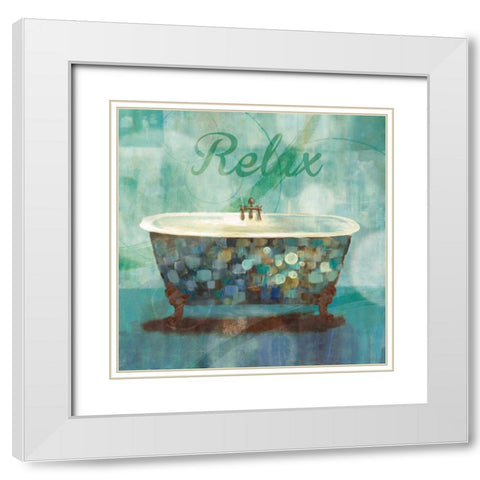 Relax White Modern Wood Framed Art Print with Double Matting by Nan