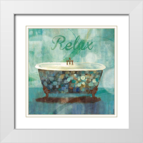 Relax White Modern Wood Framed Art Print with Double Matting by Nan