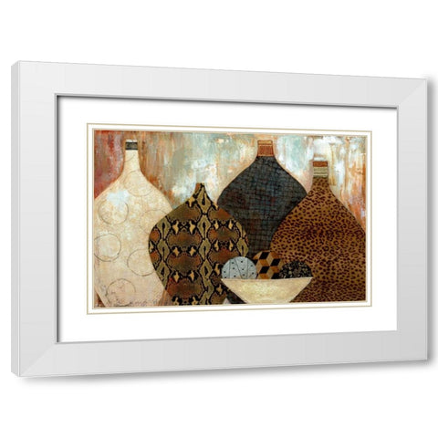 Touch of Exotic White Modern Wood Framed Art Print with Double Matting by Tava Studios