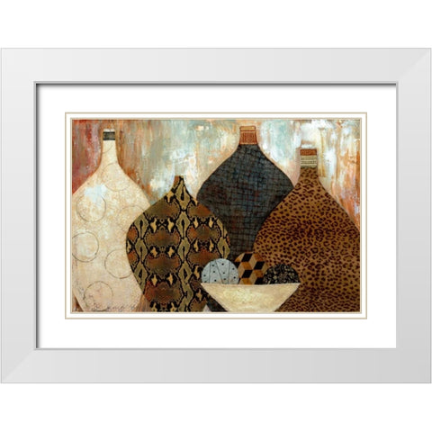 Touch of Exotic White Modern Wood Framed Art Print with Double Matting by Tava Studios