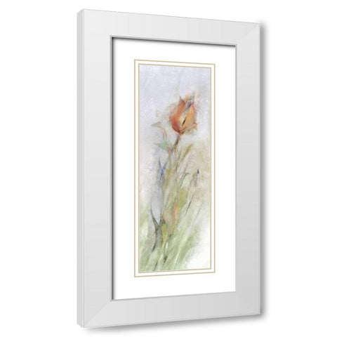 Tulip Breeze II White Modern Wood Framed Art Print with Double Matting by Calascibetta, Mike