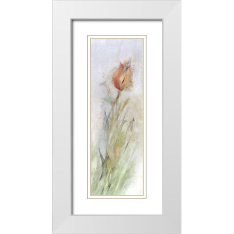 Tulip Breeze II White Modern Wood Framed Art Print with Double Matting by Calascibetta, Mike