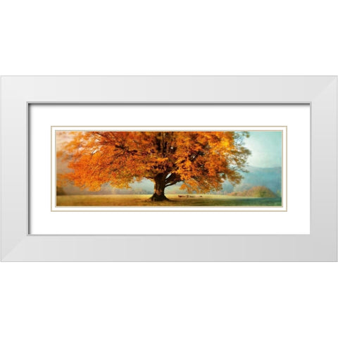 Autumn Emotion White Modern Wood Framed Art Print with Double Matting by Weisz, Irene