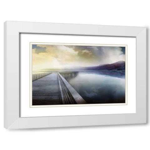 Hazy Morning White Modern Wood Framed Art Print with Double Matting by Calascibetta, Mike
