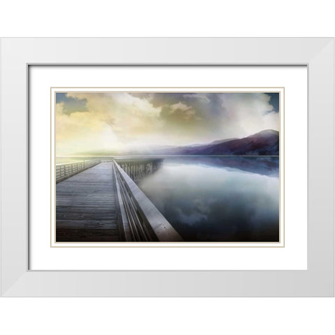 Hazy Morning White Modern Wood Framed Art Print with Double Matting by Calascibetta, Mike