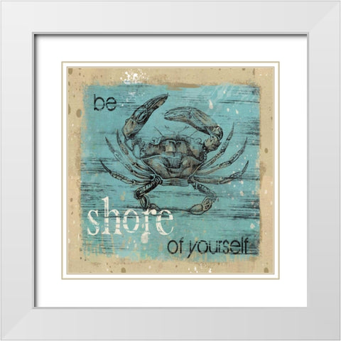 Be Shore White Modern Wood Framed Art Print with Double Matting by Robinson, Carol