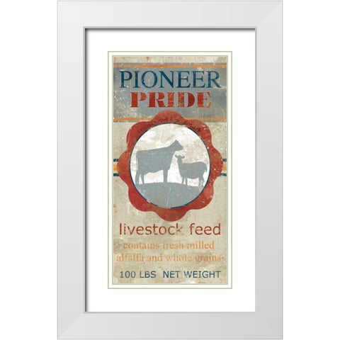 Feed Sack I White Modern Wood Framed Art Print with Double Matting by Robinson, Carol