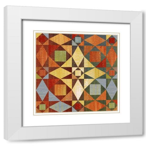 Kaleidoscope Quilt II White Modern Wood Framed Art Print with Double Matting by Craven, Katrina