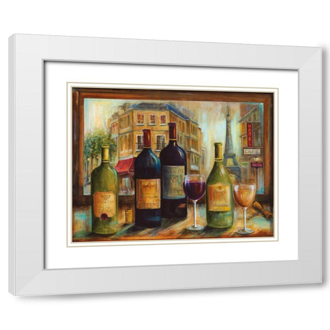 Bistro de Paris White Modern Wood Framed Art Print with Double Matting by Dunlap, Marilyn