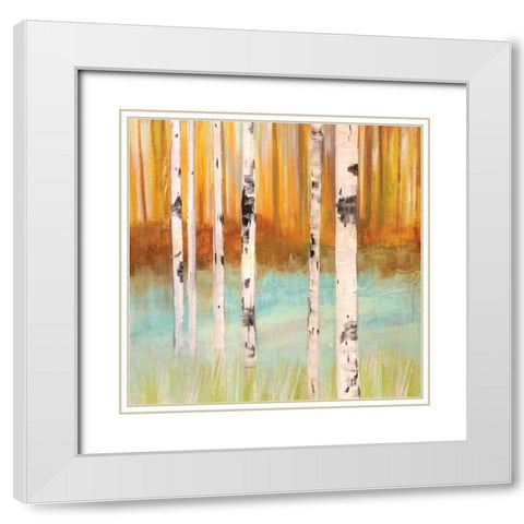 Birch Spring White Modern Wood Framed Art Print with Double Matting by Jill, Susan