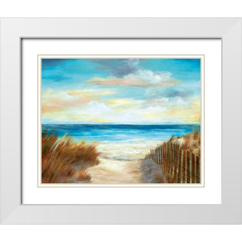 Ocean Breeze White Modern Wood Framed Art Print with Double Matting by Nan