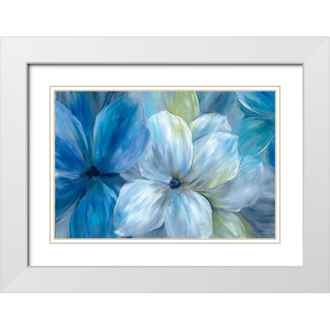 Morning Glory White Modern Wood Framed Art Print with Double Matting by Nan